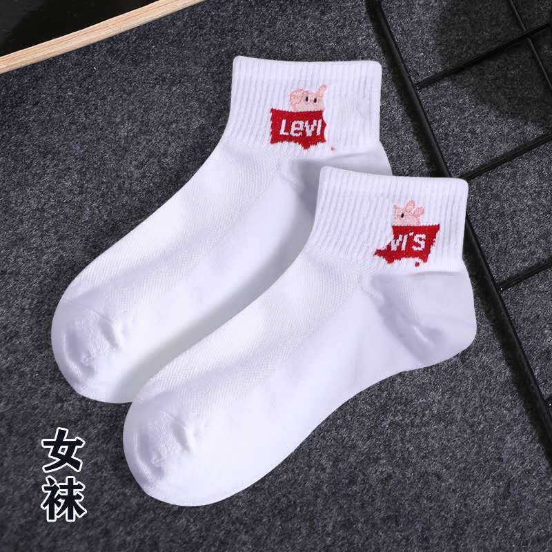 袜子女短袜小猪图案韩版春夏季学院风可爱日系透气吸汗运动棉袜业务服务错误Bug【0折】
