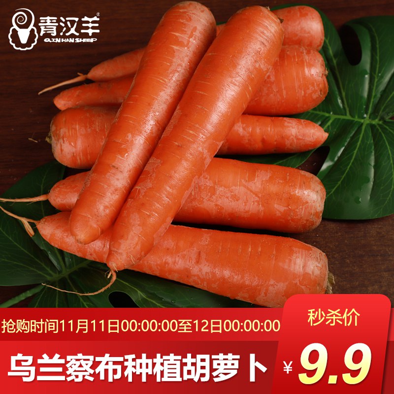 新鲜生吃胡萝卜10斤 9.9元秒杀